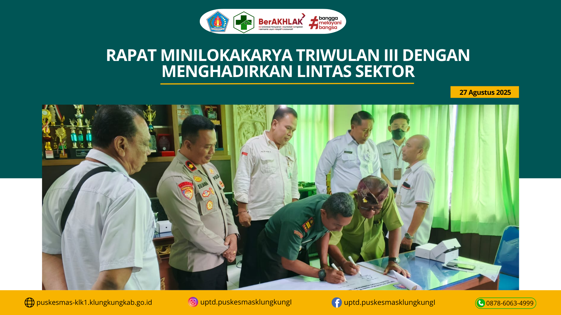 Rapat Lokakarya Mini Lintas Sektor Triwulan III UPTD. Puskesmas Klungkung I