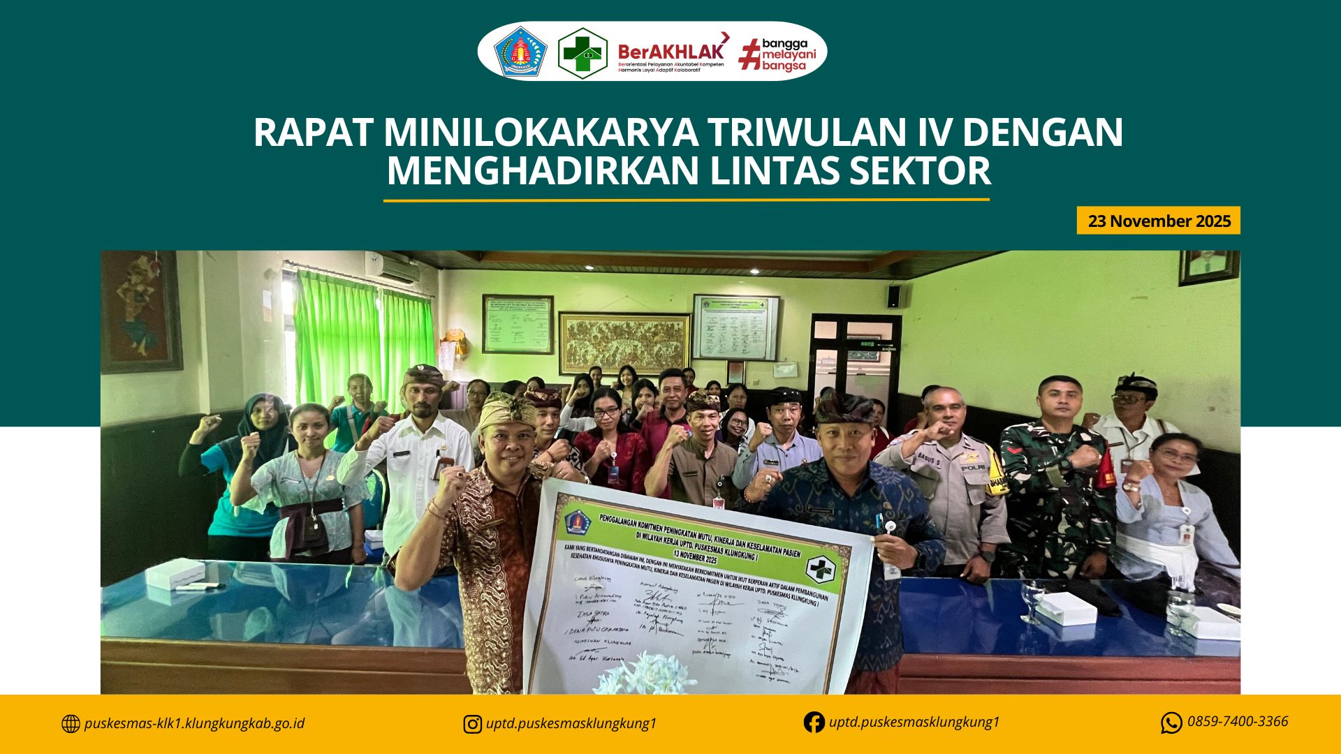 Rapat Lokakarya Mini Lintas Sektor Triwulan IV UPTD. Puskesmas Klungkung I
